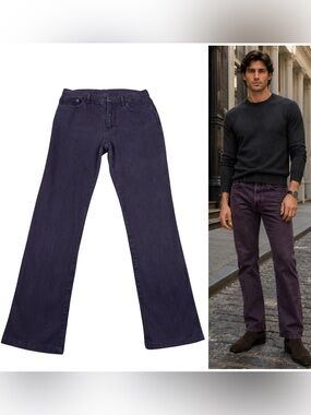 Etro Straight Bootcut Jeans Mens Size 33x31 Purple Garment Dyed Denim Italy